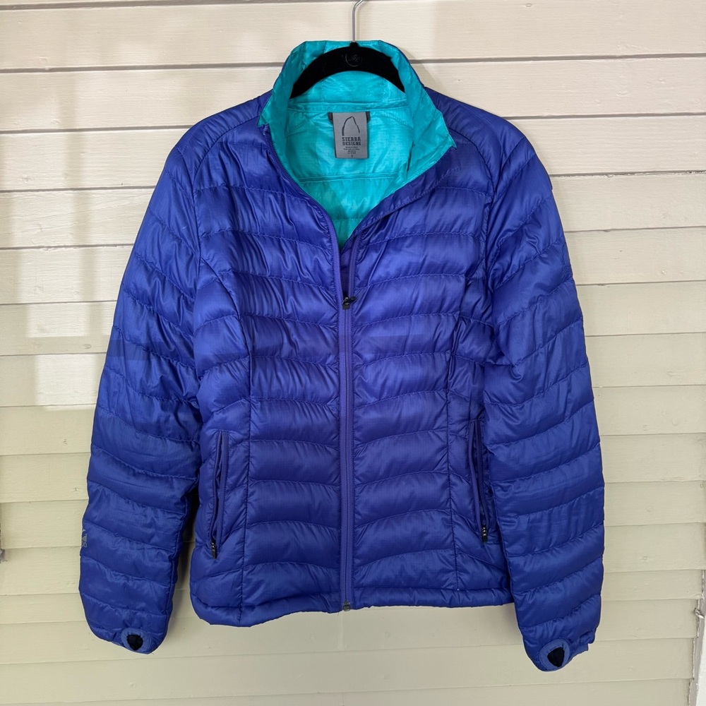 Sierra Designs Blue Puffer Jacket Dri Down 800